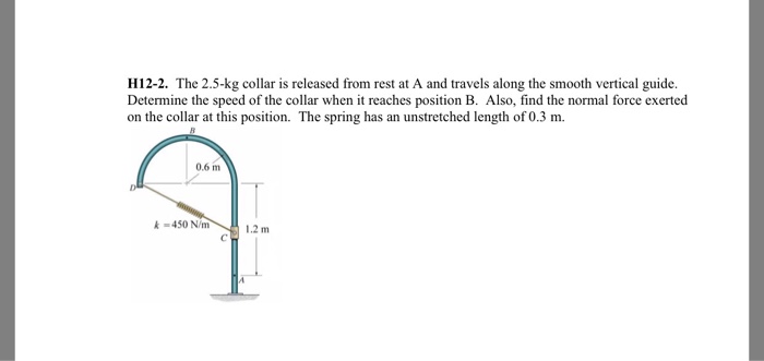 The 5 kg collar has a velocity of 5m/s