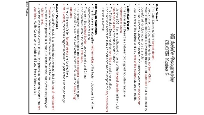 Ss7g5 cloze notes sw asia geography