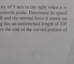 Has velocity collar kg solved transcribed problem text been show unstretched smooth travels shown along spring guide right