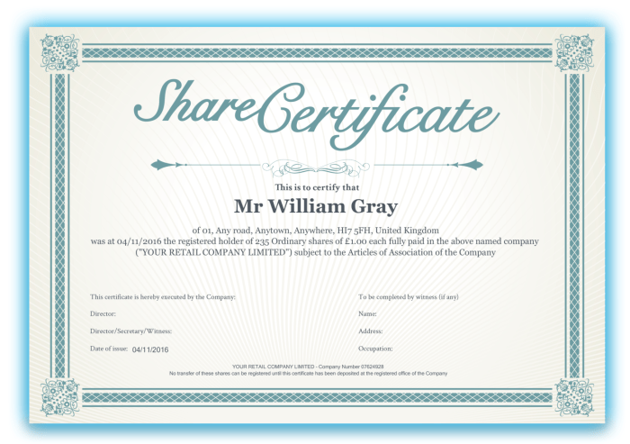 Adding name to co op stock certificate