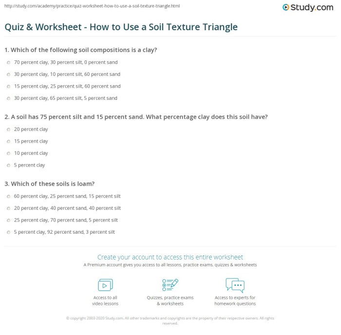 Soil texture triangle worksheet answers